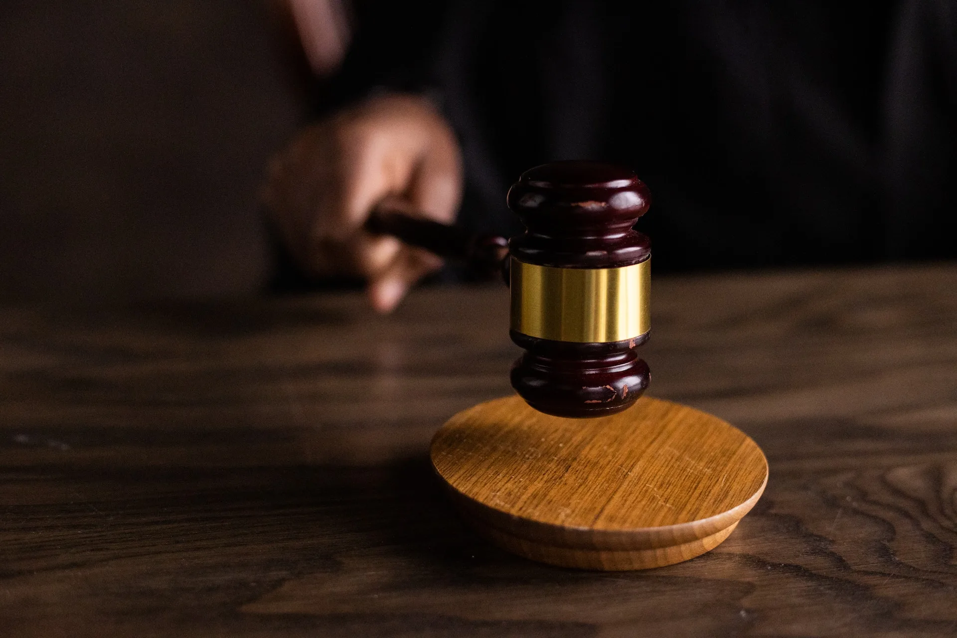Gavel used in a legal case